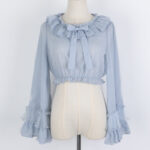 Plus Size Lolita Blouse Cheese Chocolate Long Sleeve