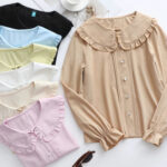 Plus Size Lolita Shirt Long Sleeve Doll Collar Blouse
